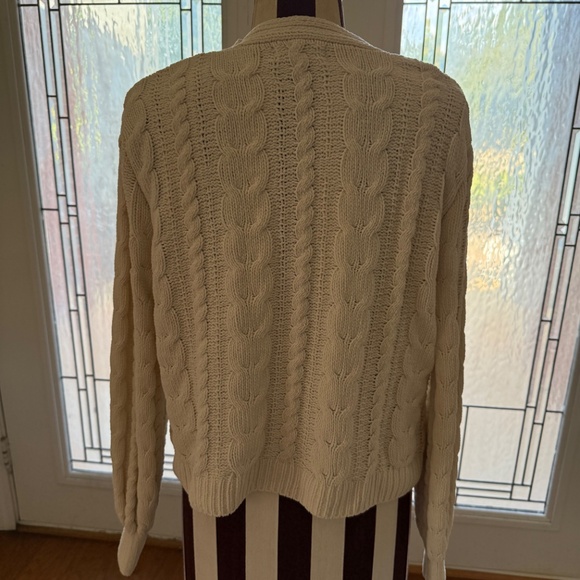 Hazel Moon Cable Knit Button Cardigan Sweater Women's Sz Small Cream Cottagecore - Picture 2 of 10